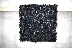 Ani Hoover Rubber Garden 2017 Recycled Bike Tire Wall Sculpture