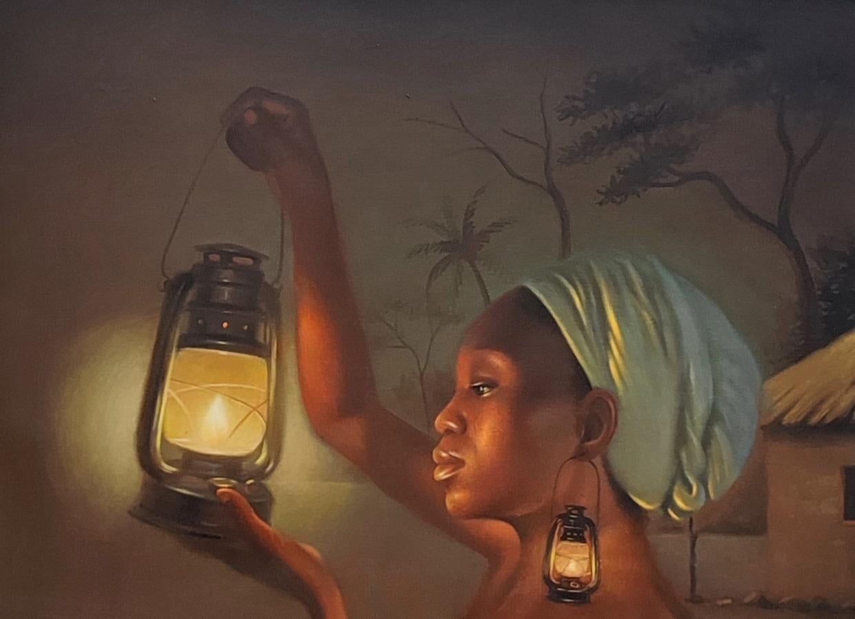 Aka Ji Oku (Donne come custodi della luce) - 21° secolo, Arte contemporanea - Painting di Ani Izuchukwu Valentine