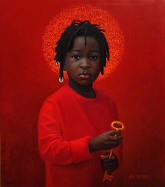 Rising Son -Siglo XXI, Contemporáneo, Retrato figurativo, Expresionismo, Niño