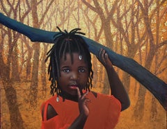 Scenic Route -21st Century, Contemporary, Figurative Portrait, Girl Child Nature