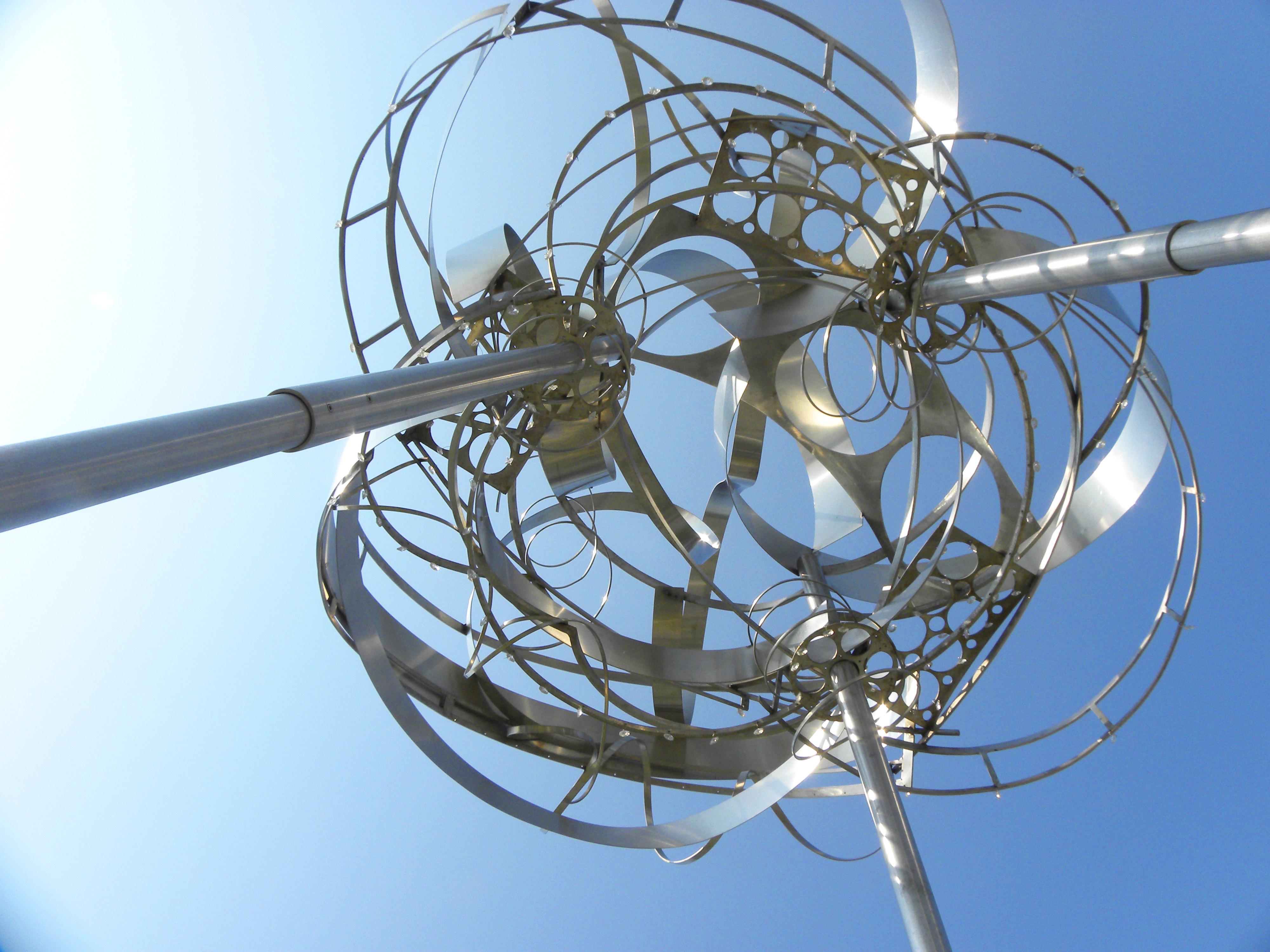 Cumulus III - large, tall outdoor cloud shaped stainless steel sculpture - Abstract Sculpture by Ania Biczysko