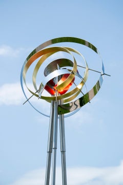 The Sun - Energy of Life - 24k gold leaf, stainless steel, outdoor sculpture