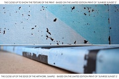 Sunrise Sunset 2 – Druck in limitierter Auflage auf Leinwand, handgedrucktes Werk, Paravent