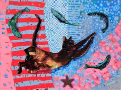 Cat's Dream - Bright & Playful Contemporary Art / Acrylic Paint on Canvas
