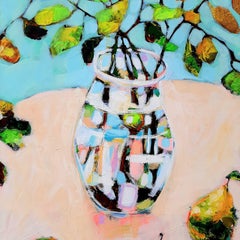 Delicate and Juicy -contemporary still-life colourful table oil painting