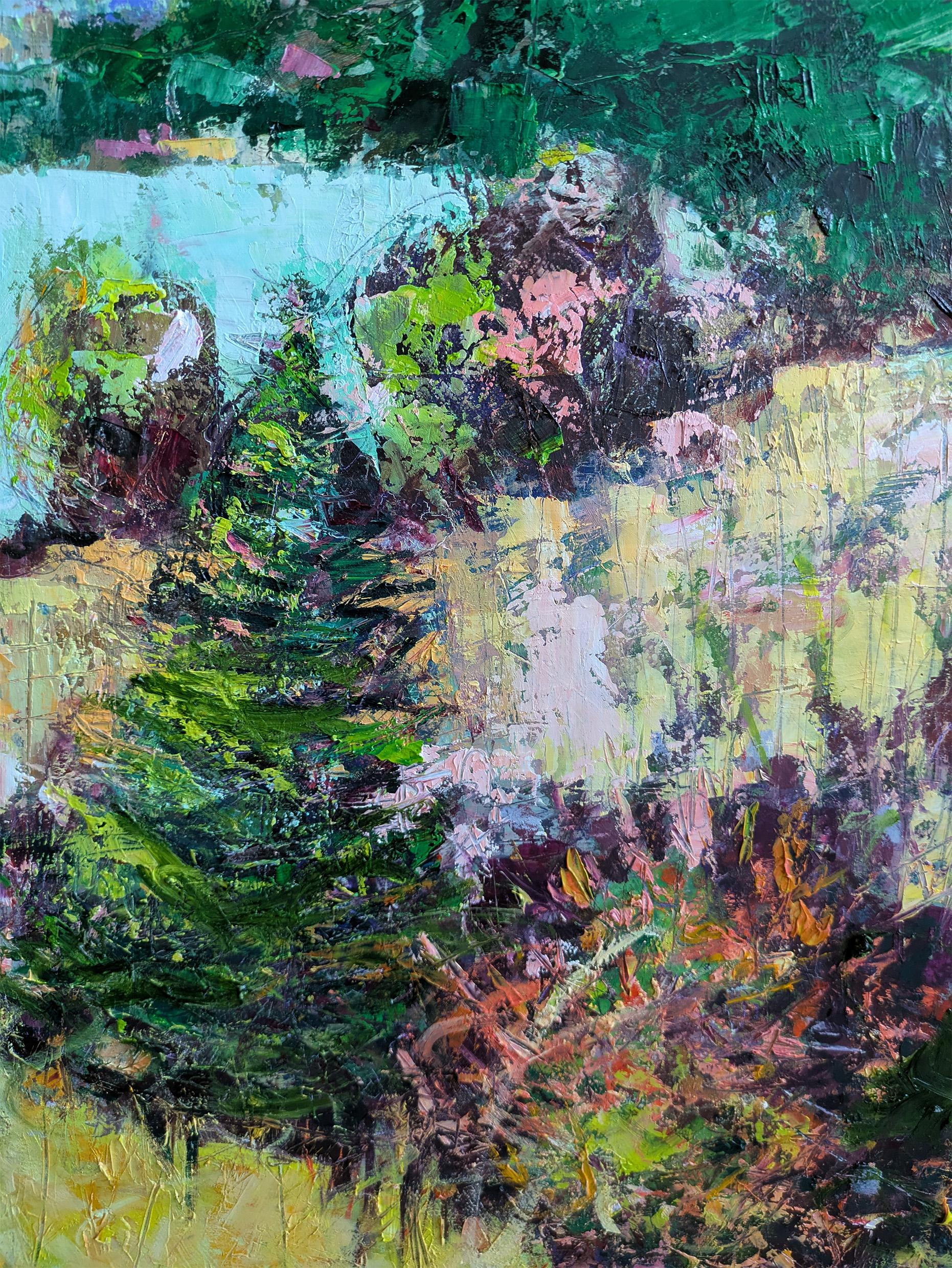 In montagna - Landscape Painting Beige di Ania Pieniazek
