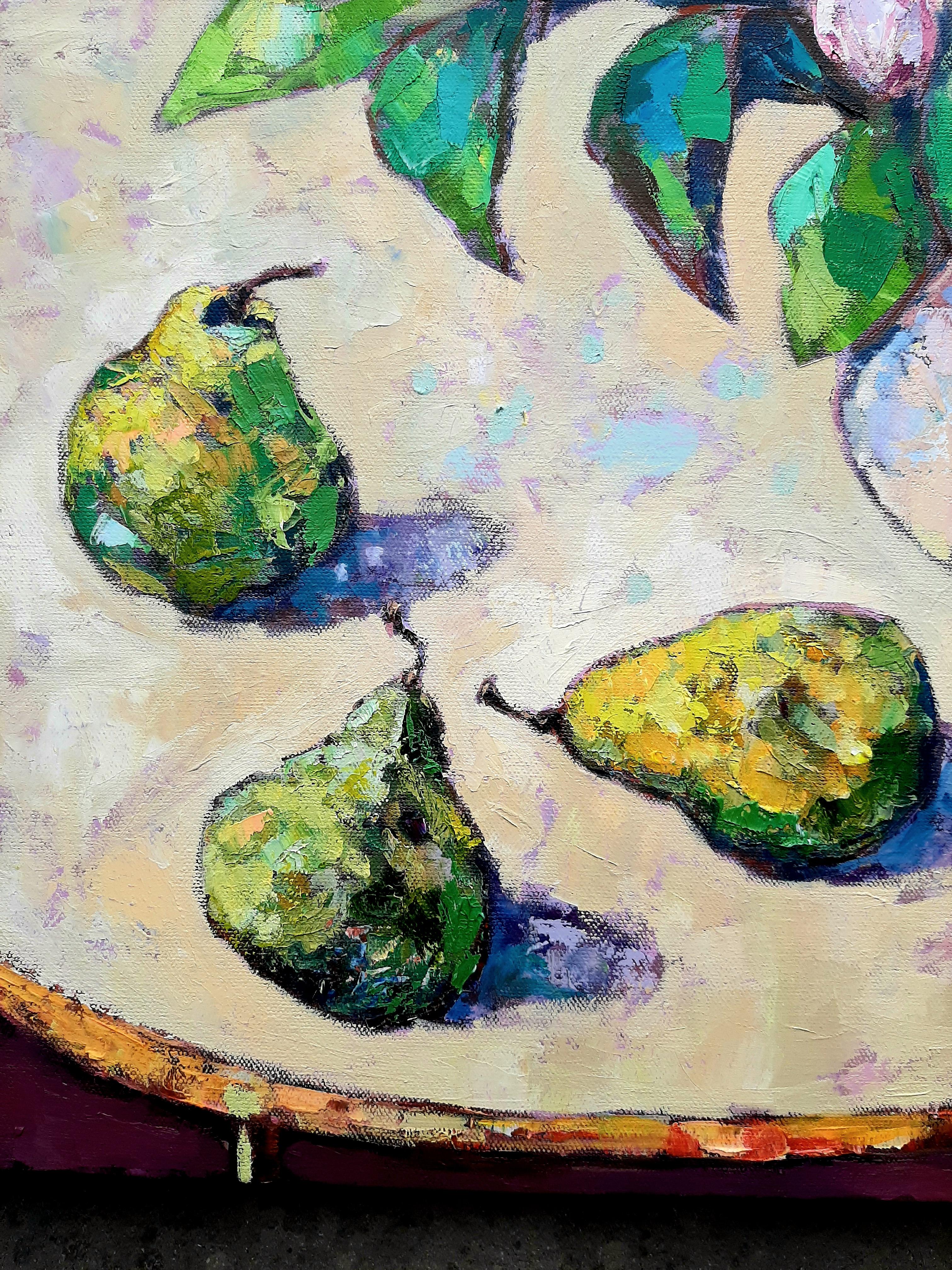 Of Polish descent and now living in London, Ania Pieniazek creates bold, bright art full of everyday joy and pleasure.  Influenced by Gustav Klimt, Paul Gauguin and Zbyslaw Marek Maciejewski amongst others, her work observes simple scenes of fruit,