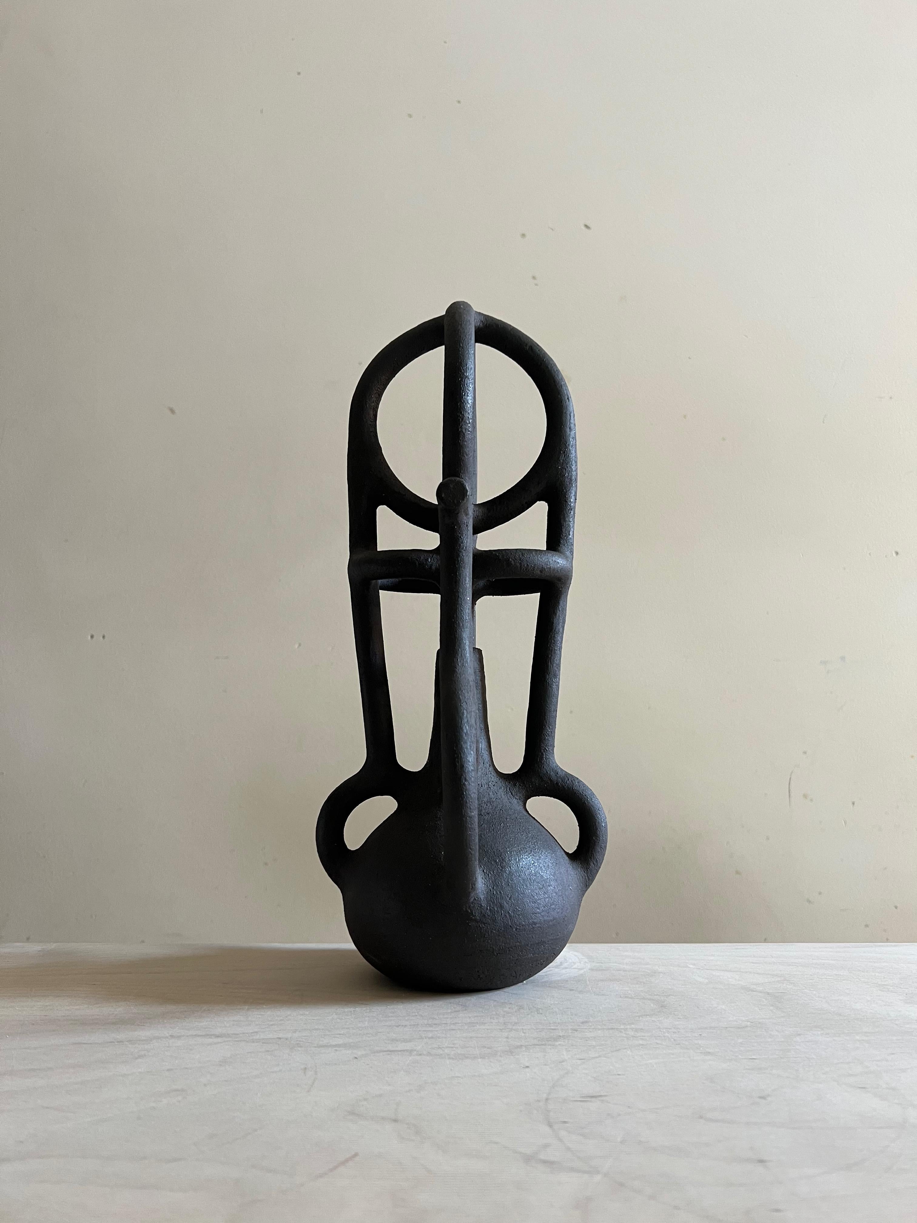 Clave. From Mythic Mass Series - Gray Abstract Sculpture by Aniana Heras