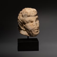 Anicent Roman Head of a Satyr in Marble