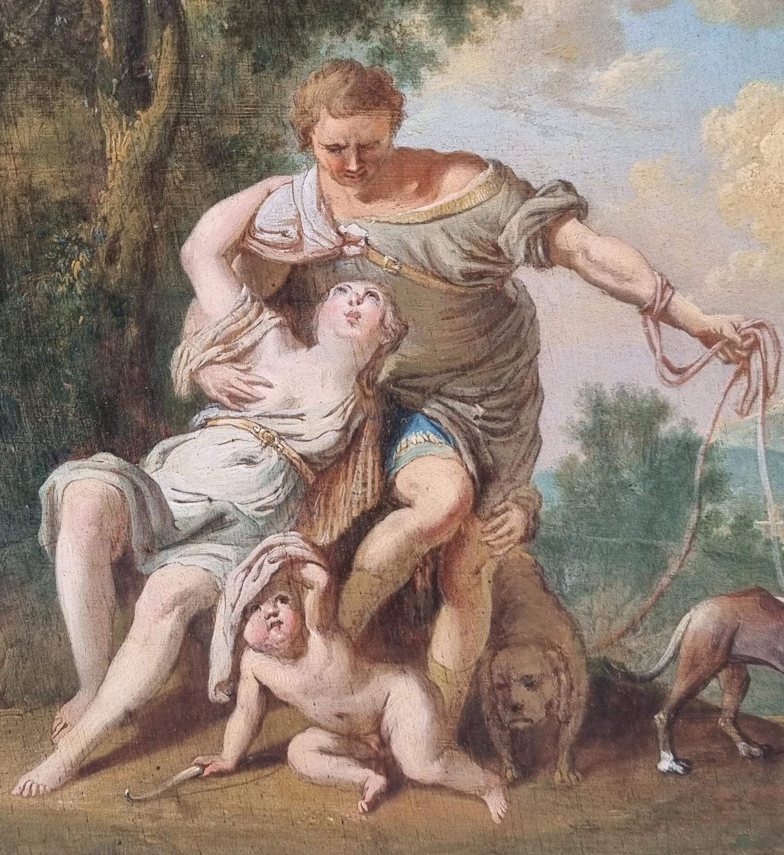 French Mythological Painting 18th Venus and Adonis after VERONESE LEMONNIER For Sale 1