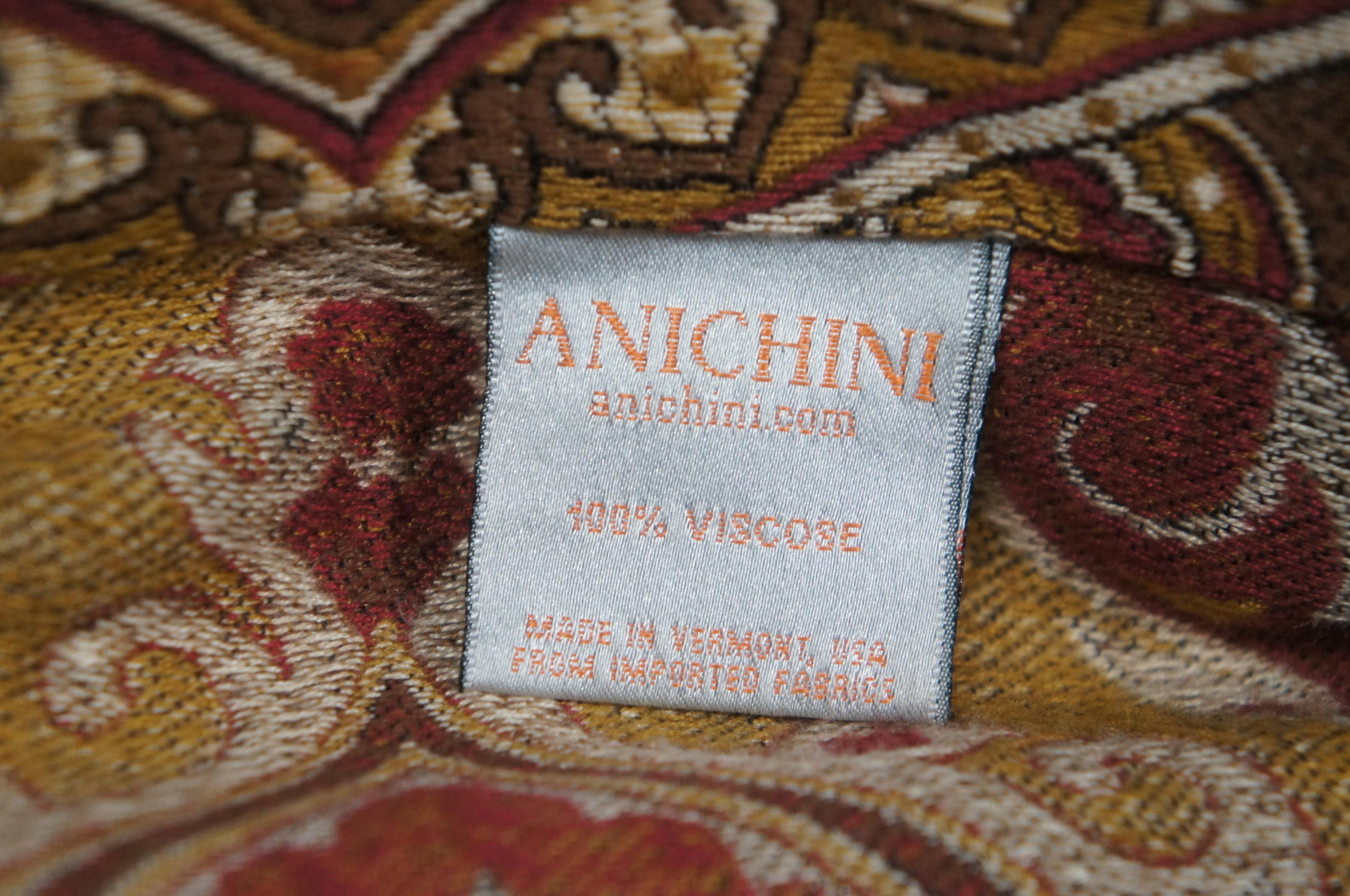 Anichini Vermont Kashmir Jacquard King Coverlet Viscose Throw Blanket 108