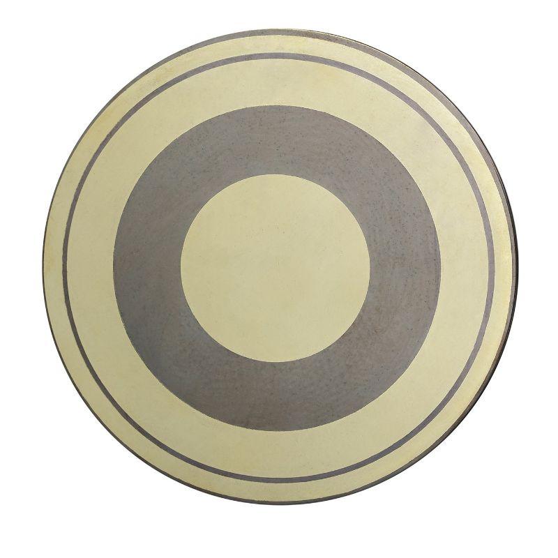 The singular concentric design distinguishing this set of six brass coasters draws inspiration from Aniconism which bans the visual depiction of both living and supernatural creatures. A superb addition to contemporary tables, the coasters are