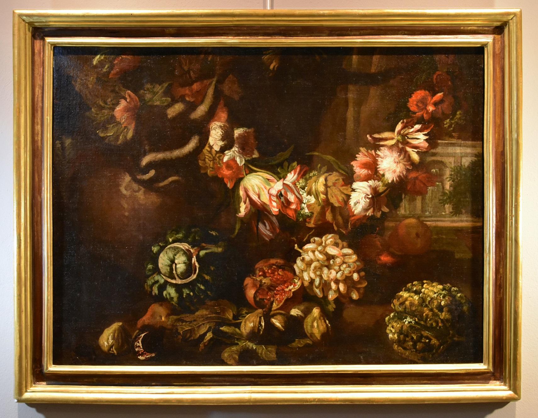 Natura morta di fiori Ascione 17/18° Secolo Dipinto Olio su tela Vecchio maestro Italia - Painting Antichi maestri di Aniello Ascione (naples,  C. 1680 - 1708)