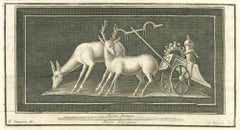 Animals Pompeian Fresco – Radierung von Aniello Cataneo – 18. Jahrhundert