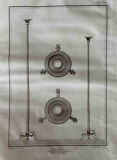 Lampe à huile - Gravure d'Aniello Cataneo - 18ème siècle