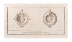 Oil Lamp With Decoration - Etching by Aniello Cataneo - 18th Century