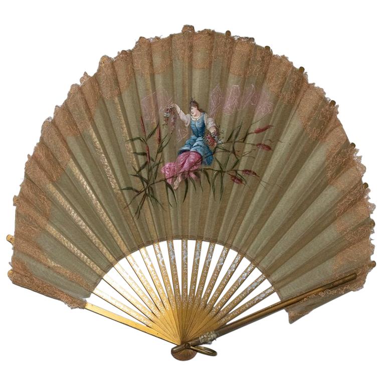 Éventail traditionnel antique, Italie, 18ème siècle en vente