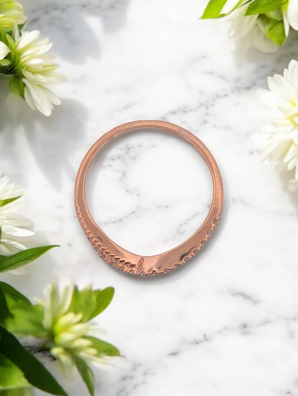 Anika  10K Rose Gold Diamond Ring, 0.25 CTW, Stacking Band, Engagement Ring In New Condition For Sale In Greeneville, TN