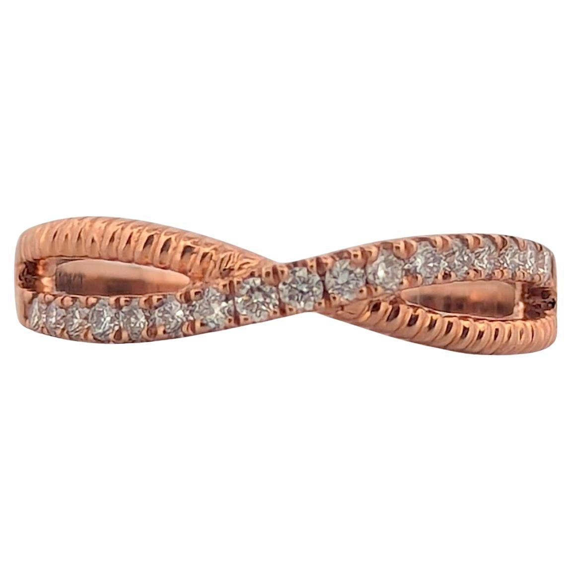 Anika  10K Rose Gold Diamond Ring, 0.25 CTW, Stacking Band, Engagement Ring For Sale