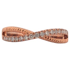 Anika  Anello con diamante in oro rosa 10K, 0,25 CTW, fascia impilabile, anello di fidanzamento