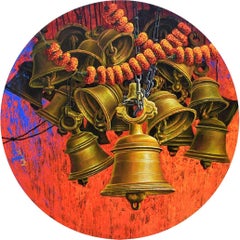 Aradhana-15, Acrylic on Canvas, Red, Orange Contemporary Artist "In Stock"