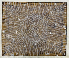 Animal Grande Pintura sobre Lienzo Tribal Art India Natural Aldea Minimalista