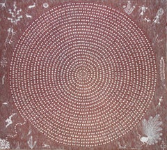 Animal Painting Tribal Art Warli India Circle Natural Pigment Mud Canvas