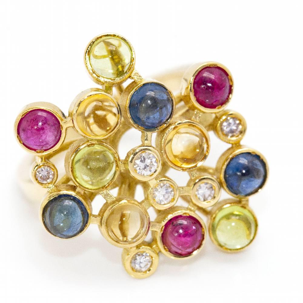 Anillo COLOR BUBBLES en Oro y Diamantes in vendita 1