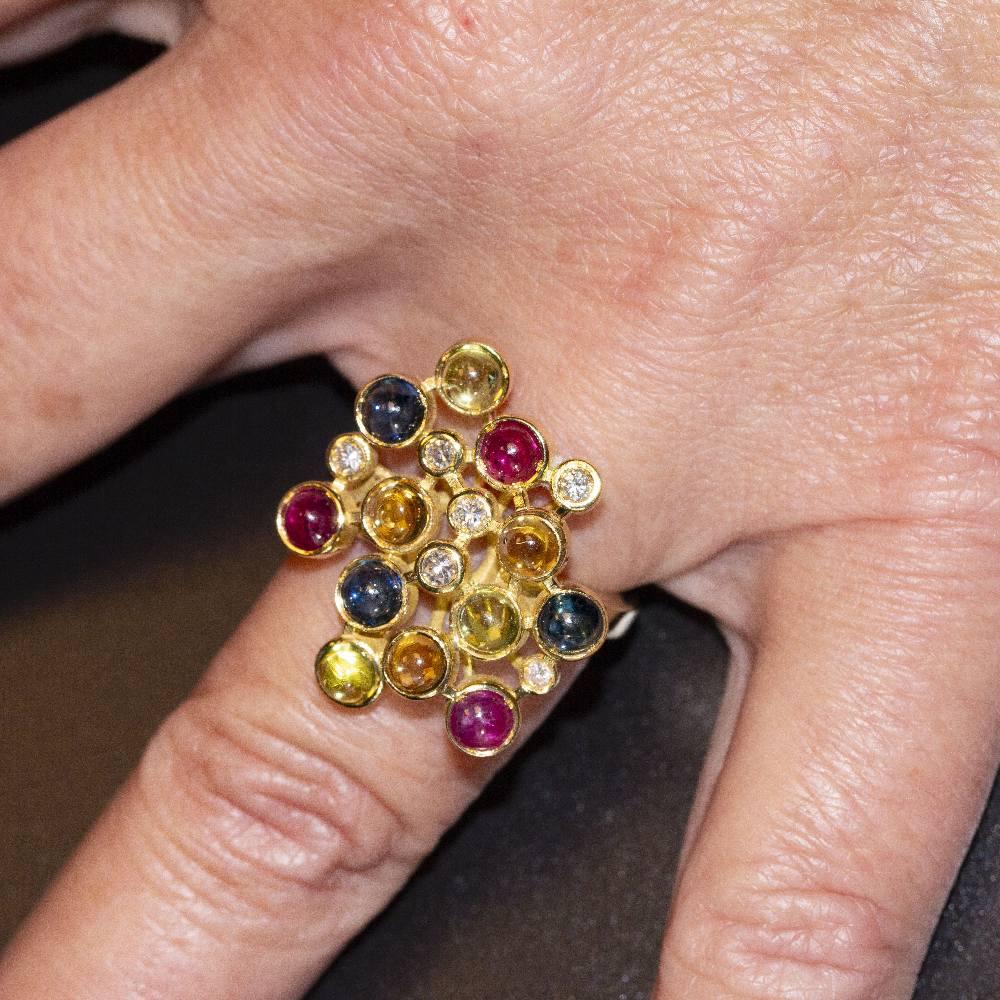 Anillo COLOR BUBBLES en Oro y Diamantes in vendita 2