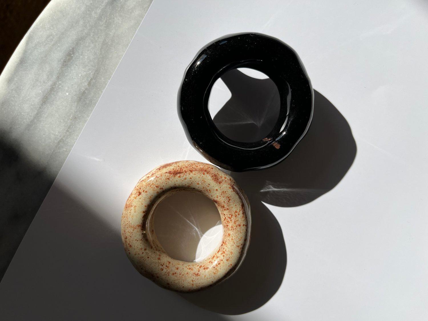 Metal Anillo Console by Hannelore Freer for GESTU with hand-crafted ceramic details For Sale