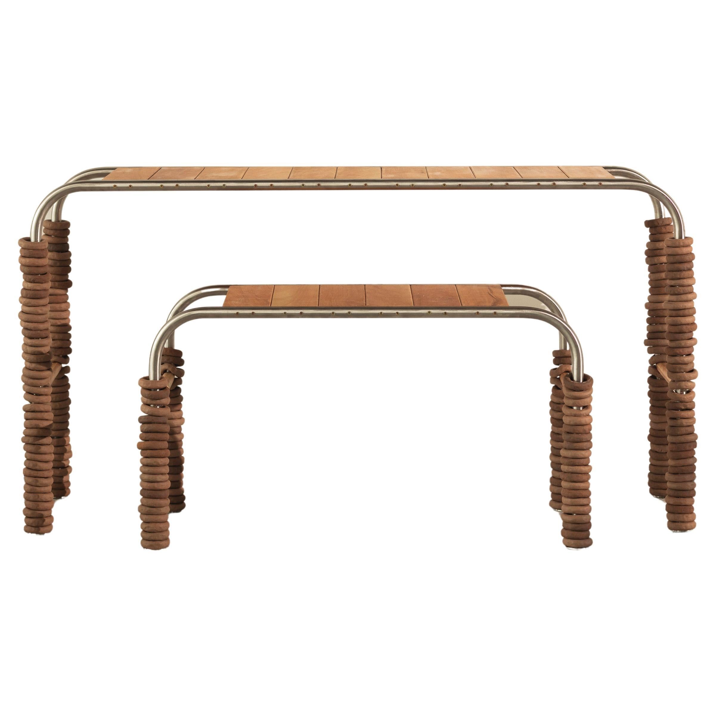 Anillo Console by Hannelore Freer for GESTU with hand-crafted ceramic details For Sale
