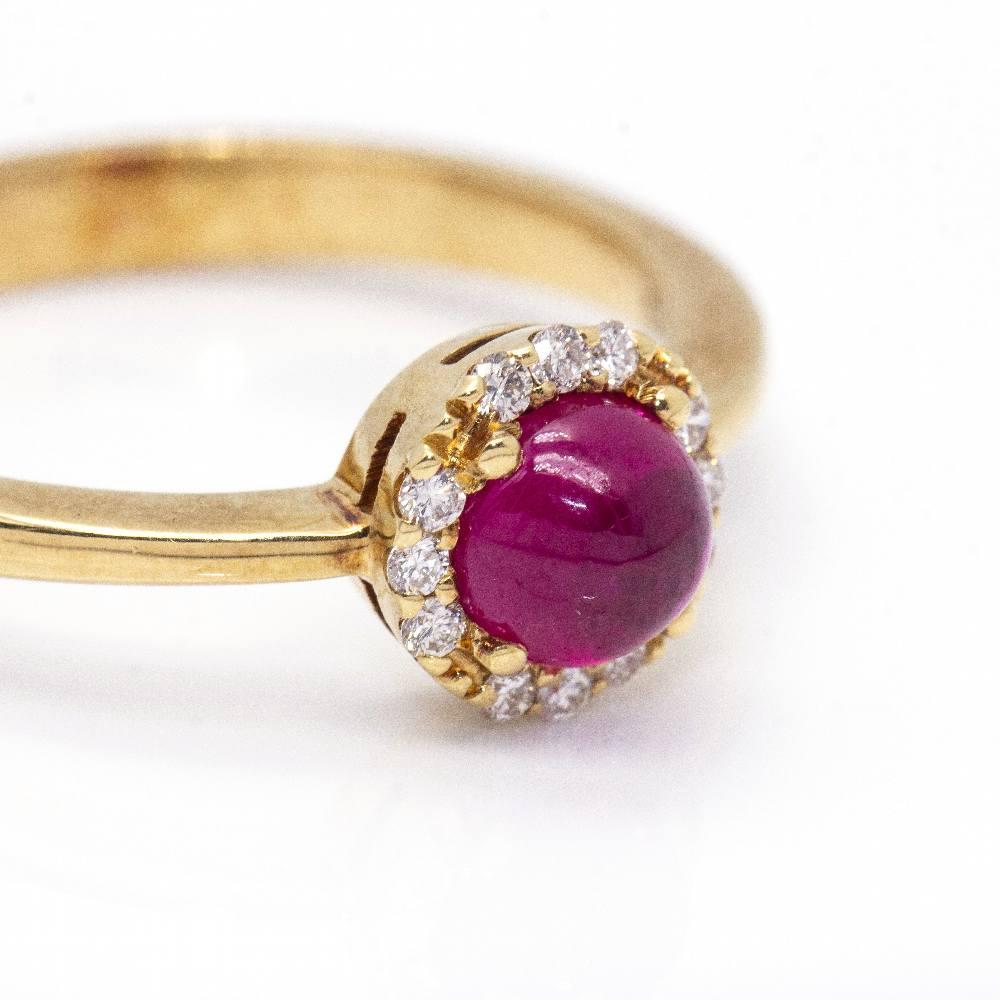 Bague en or, Brilliante et Rubis en vente 1