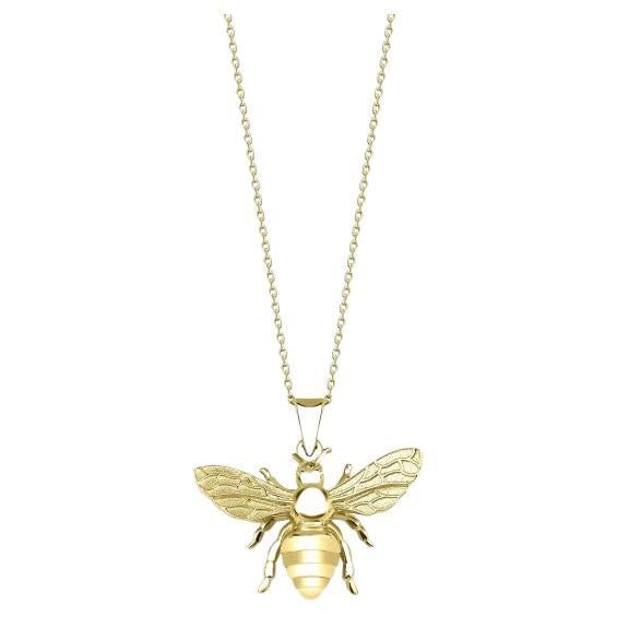 0.01ct Gold And Diamond Bee Necklace For Sale
