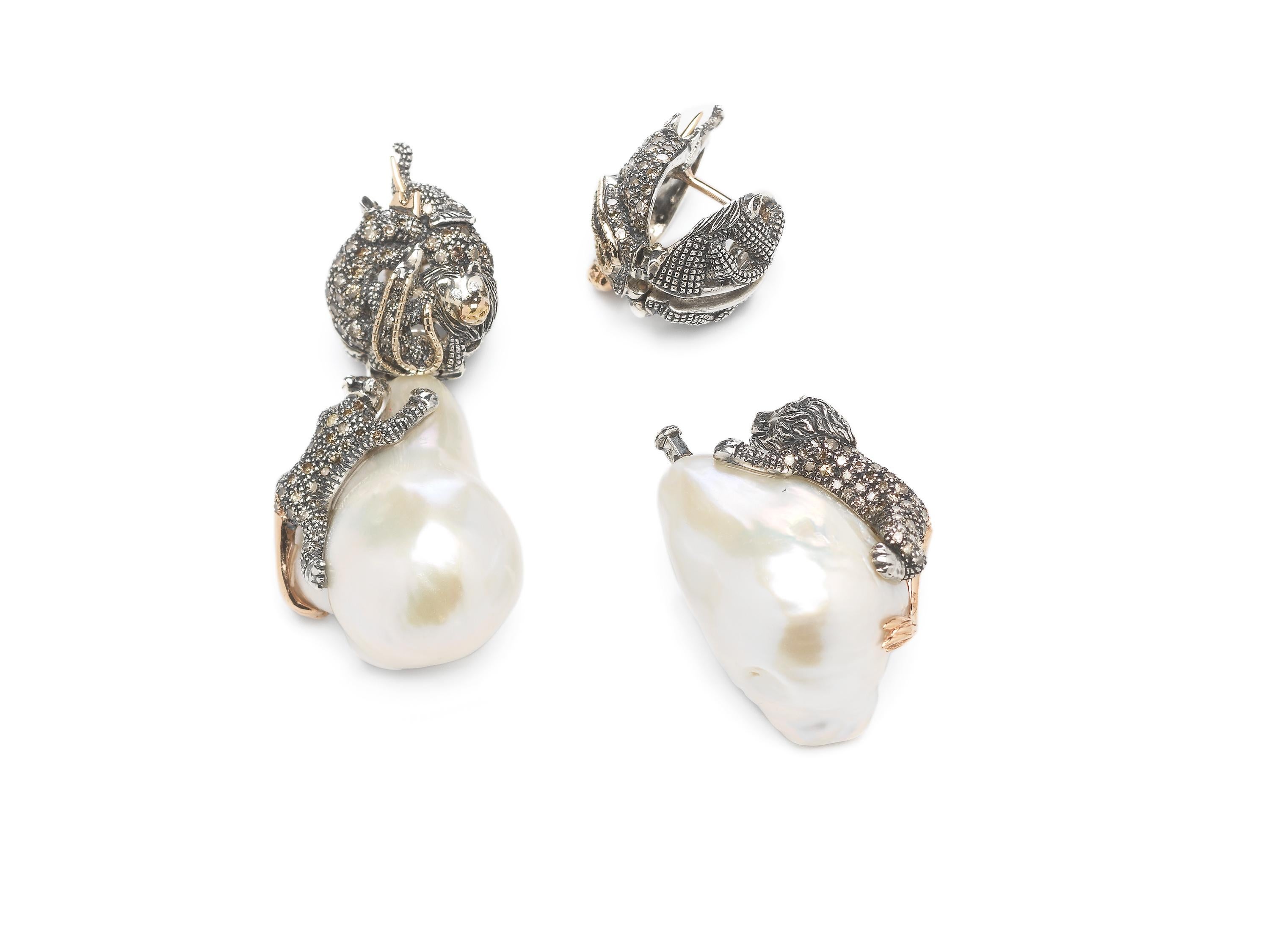 baroque pearl dangle earrings