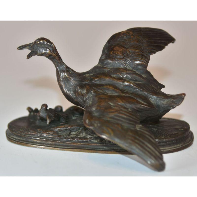 Animal Bronze Cane with Its 6 Ducklings by Pj Mêne, 19th Century For Sale 2