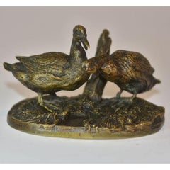 Animal Bronze with a Group of Ducks by P. J Mène Period 19th Century