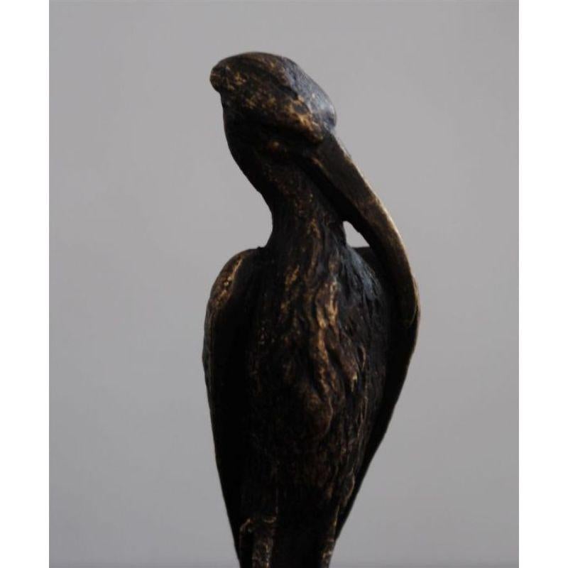 Patinated Animal Bronze with Heron on Base, 1900 Period For Sale