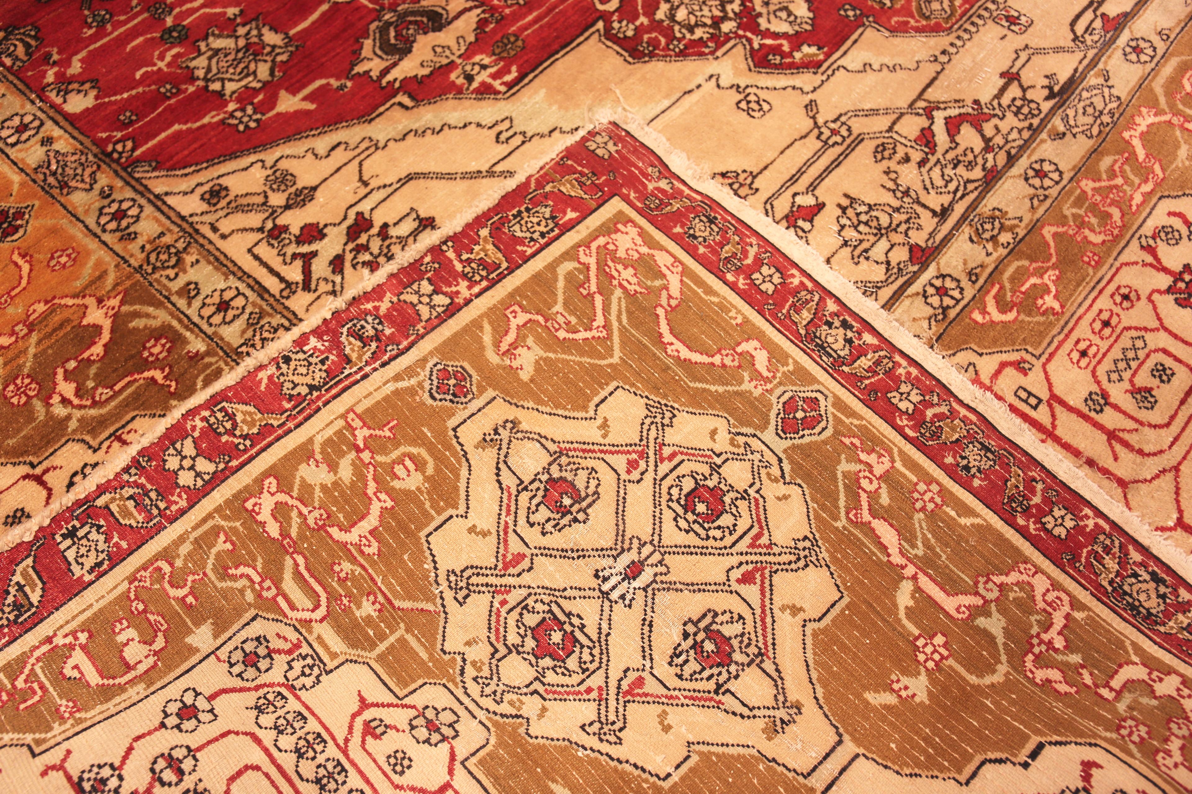 Antiker indischer Agra-Teppich. 10 ft 9 in x 12 ft 4 in im Angebot 3