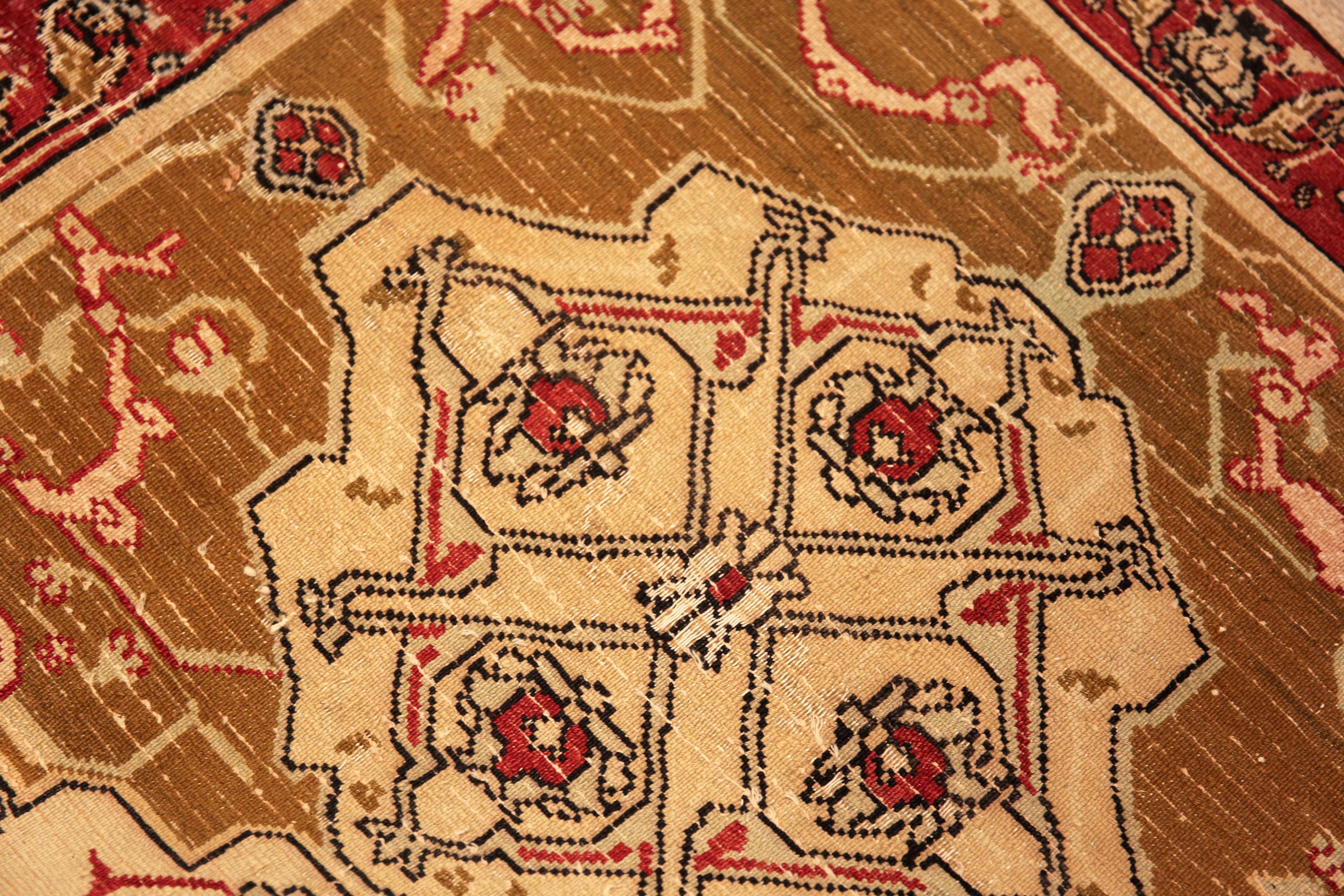 Antiker indischer Agra-Teppich. 10 ft 9 in x 12 ft 4 in (Wolle) im Angebot