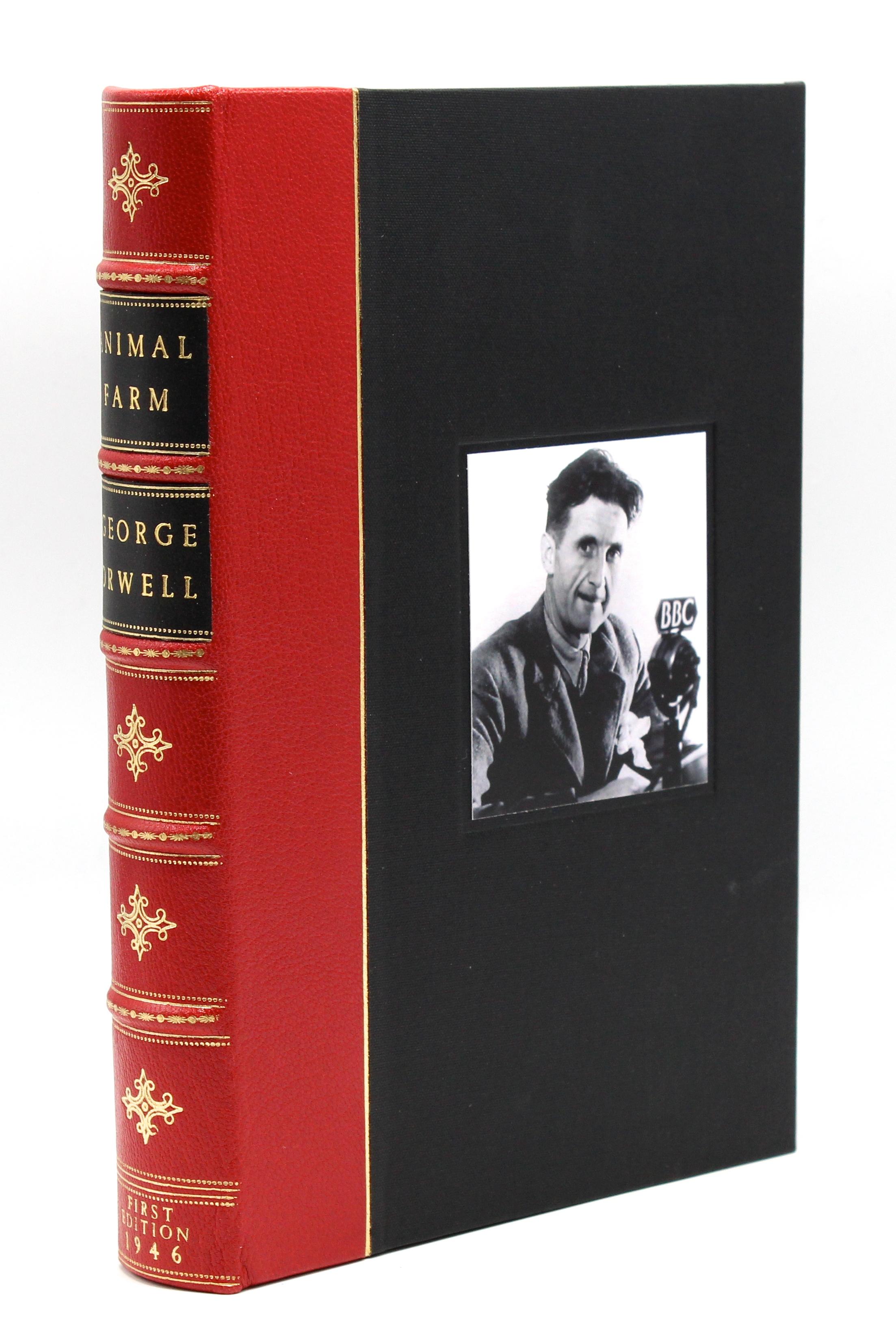 Orwell, George. Animal Farm. New York: Harcourt, Brace and Co., 1946. First American edition. First issue dust jacket with mylar cover. Presented in custom clamshell.

This first American edition of Animal Farm features the original 1946 dust jacket