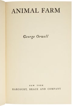 La fattoria degli animali di George Orwell, prima edizione statunitense, con copertina originale in polvere, 1946