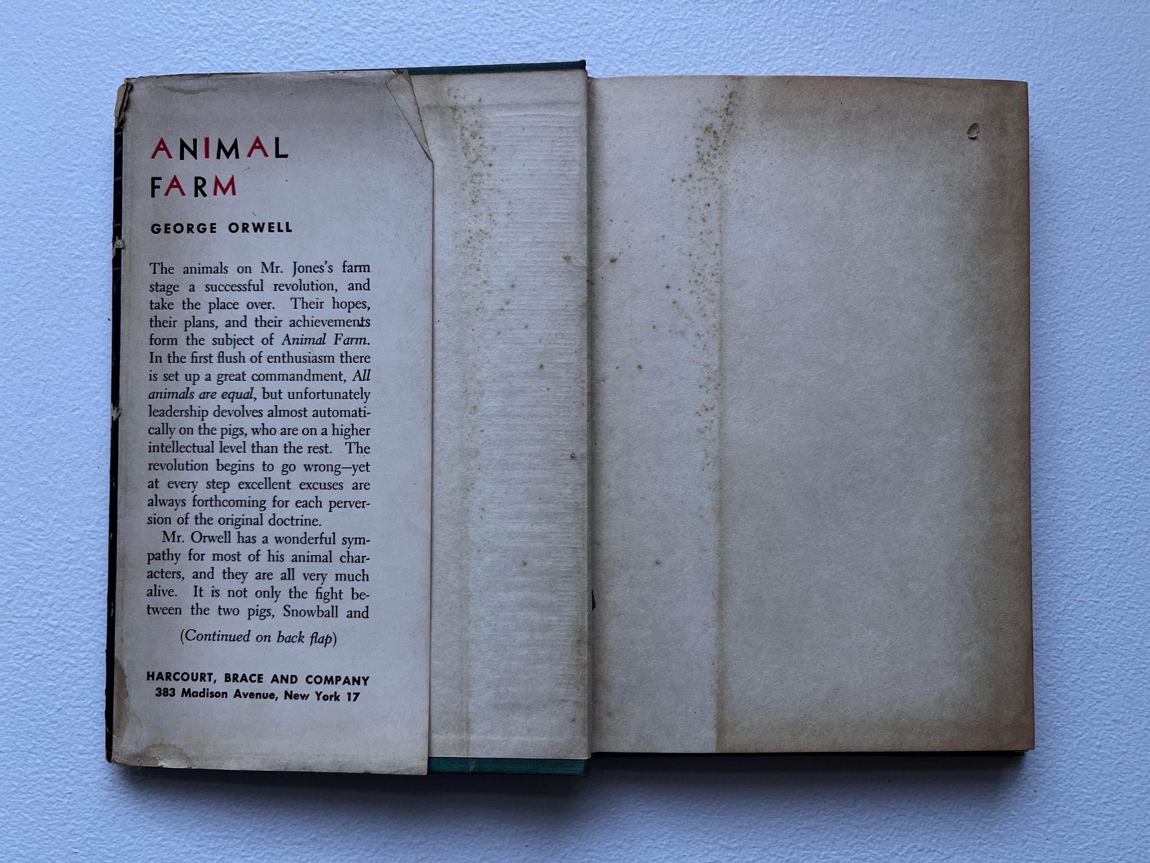 Animal Farm, George Orwell, first us edition, 1946, hardcover In Good Condition For Sale In Philadelphia, PA