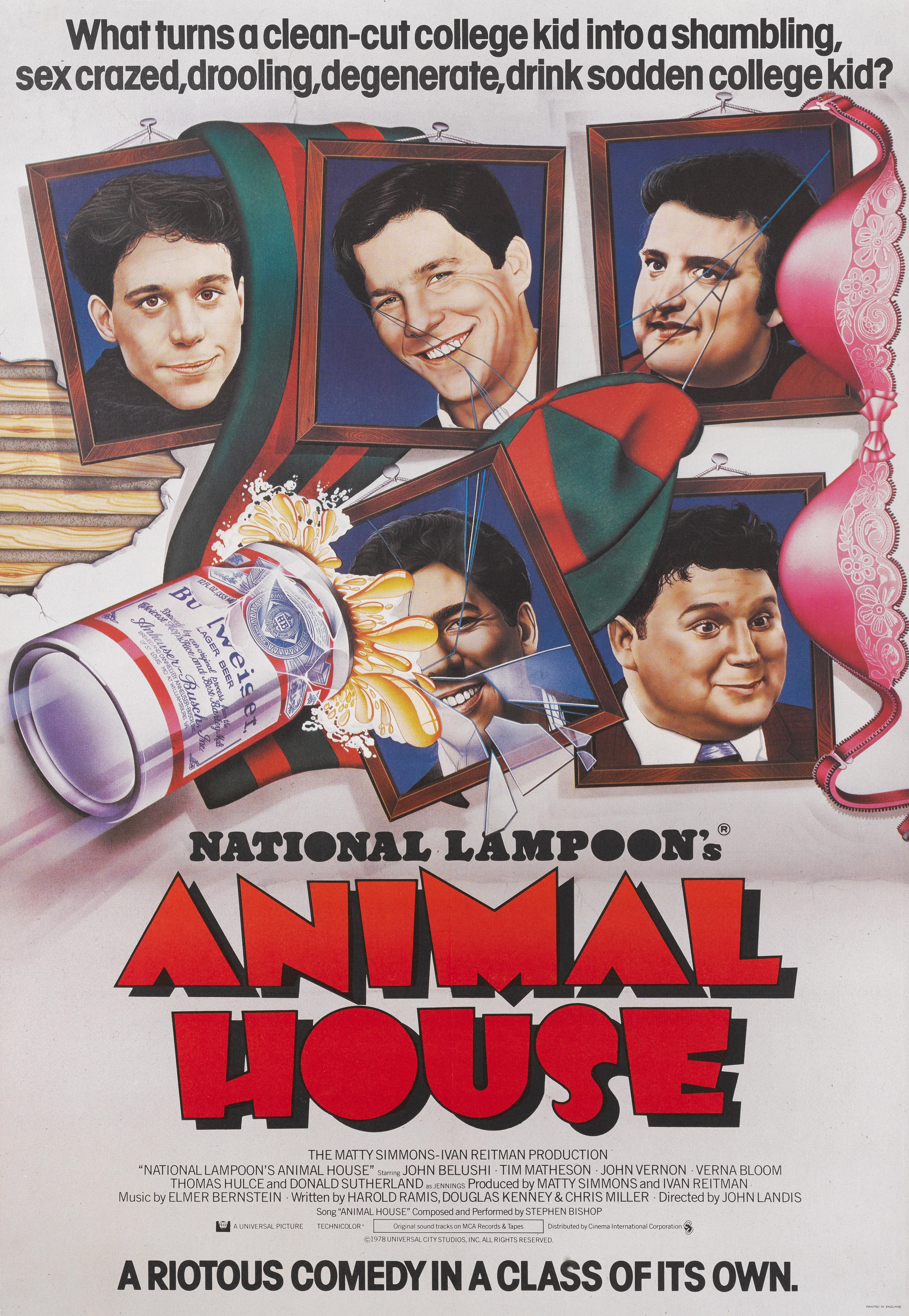 Original British film poster for the 1978 comedy Animal House.
The film was directed Liliana John Landis and starred John Belushi, Tim Matheson This poster is conservation line backed and would be shipped rolled in a strong tube.