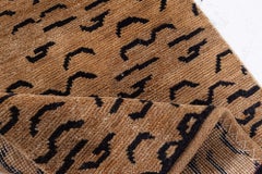 Animal Modern Geometric Brown Handmade Carpet "Petroglyph" by Doris Leslie Blau