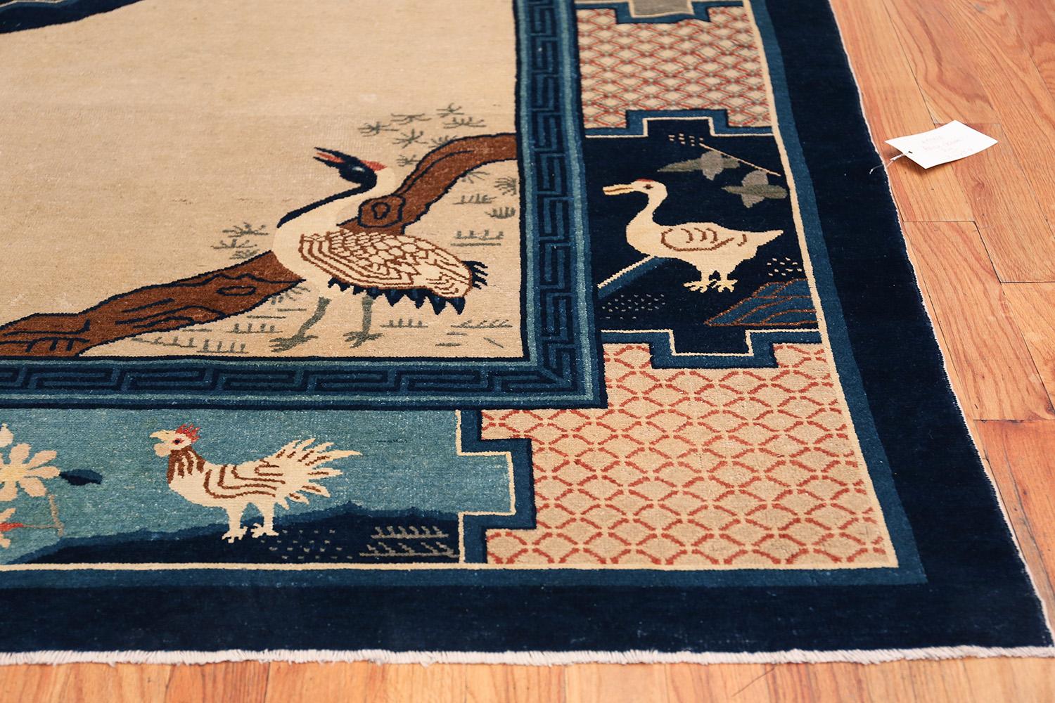 Animal Motif Antique Chinese Rug. Size: 8 ft x 9 ft 8 in (2.44 m x 2.95 m)  4