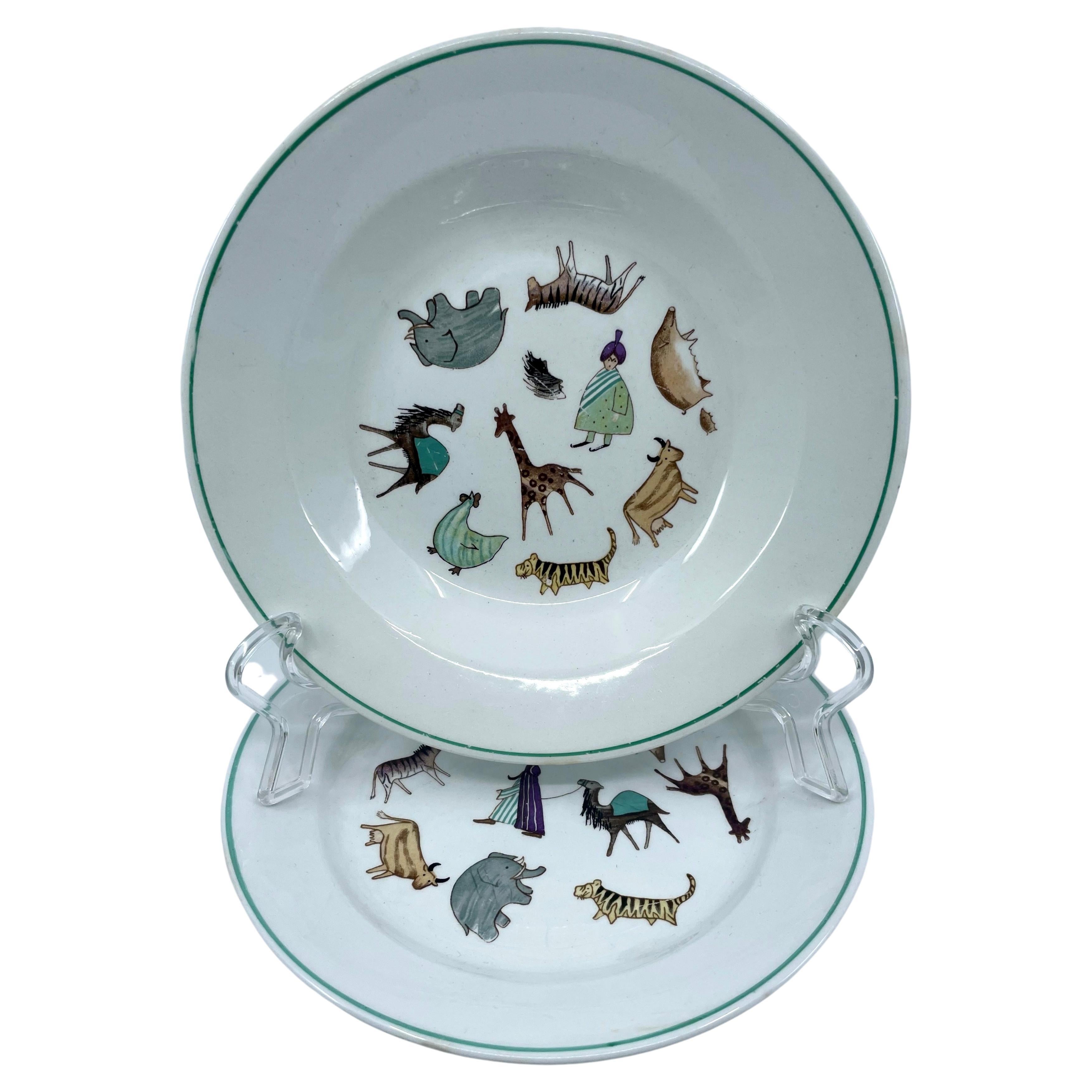 Animal Parade Child's Plate and Bowl Set For Sale