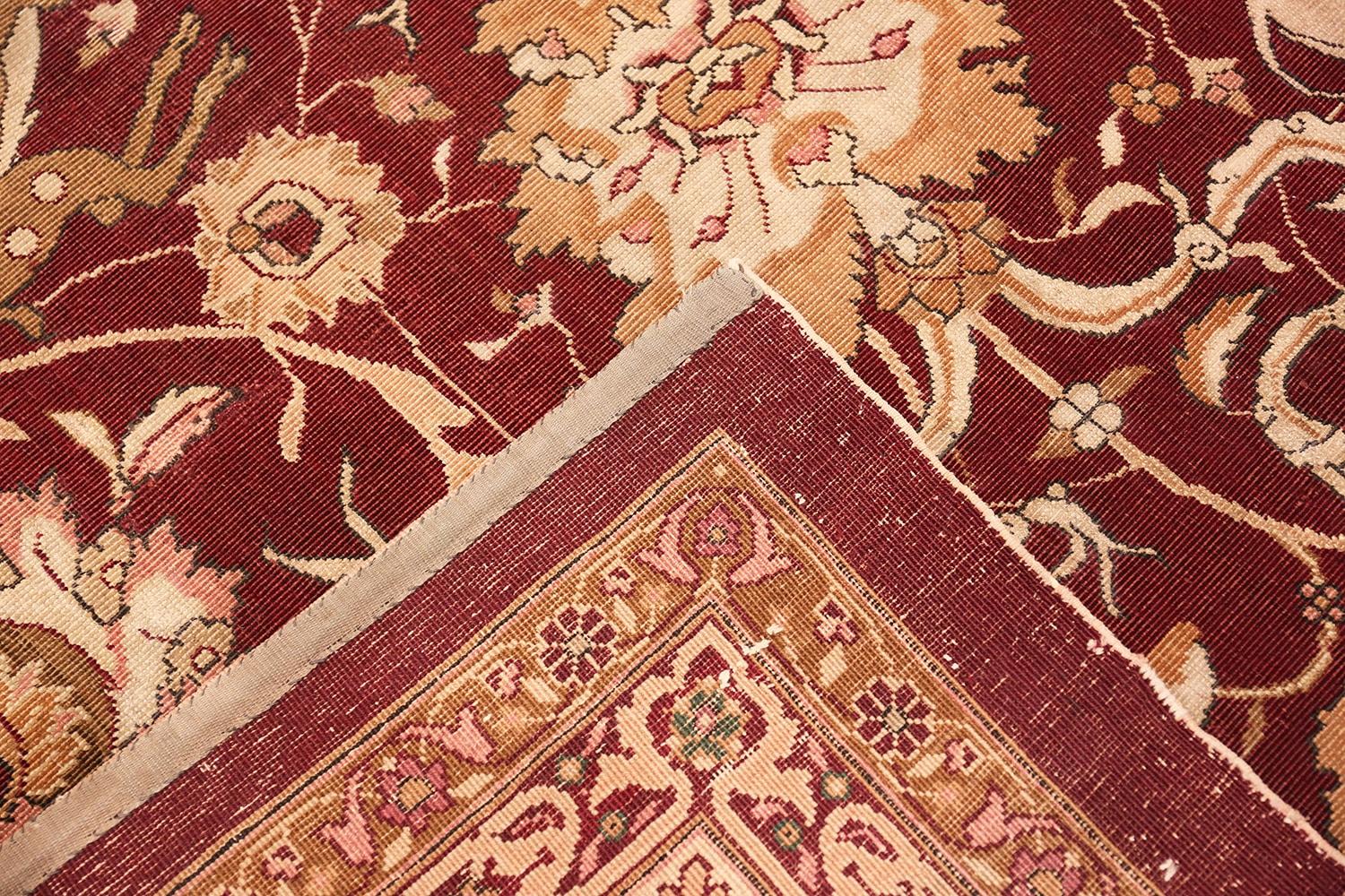 Hand-Knotted Animal Patterned Room Sized Antique Indian Agra Rug. Size: 10 ft x 13 ft 8 in