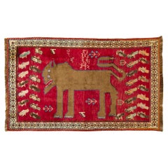Vintage Animal Pictorial Oriental Carpet