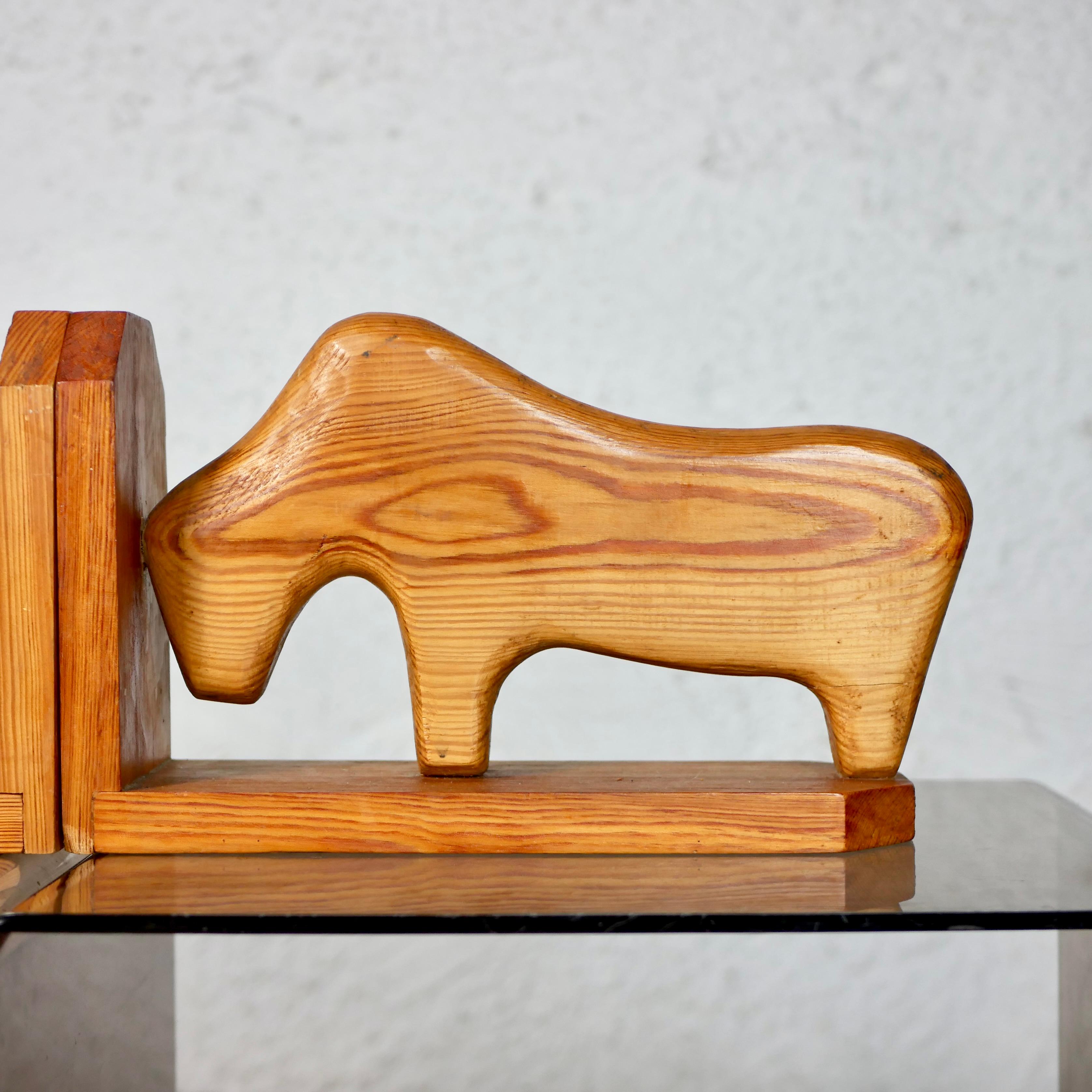 Pine Animal pinewood Bookends, Netherlands, 1980s For Sale