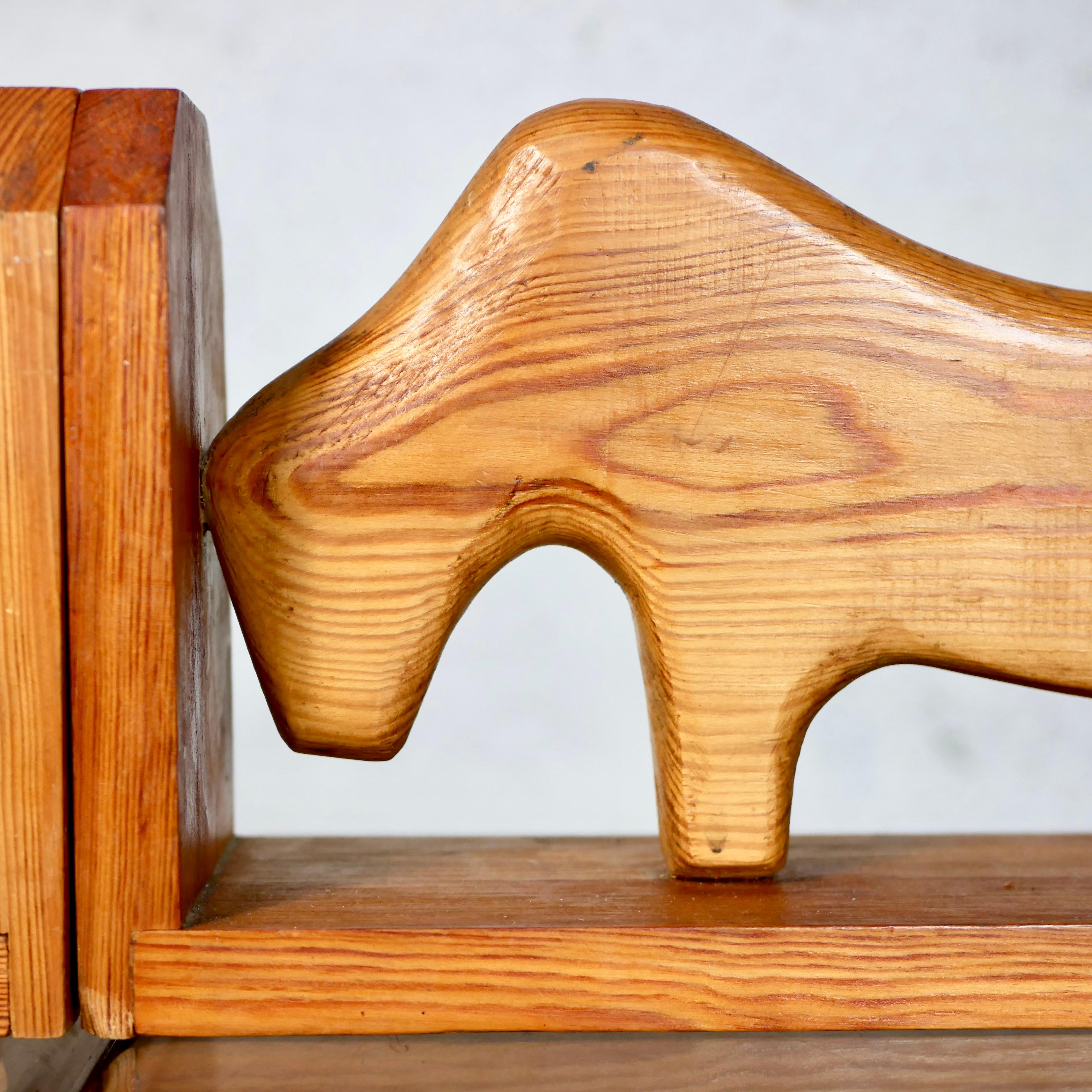 Animal pinewood Bookends, Netherlands, 1980s For Sale 1